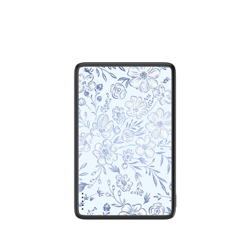 Litlle Blue Flowers Magnetic Power Bank
